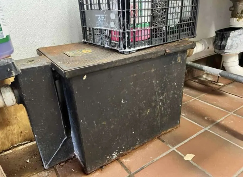 Old Leaky Steel Grease Trap Old Leaky Steel Grease Trap