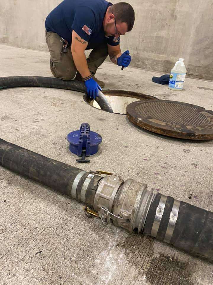 grease trap maintenance, pumping services, septic system maintenance, water filtration, and emergency drain cleaning.